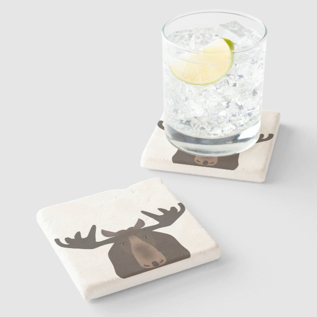 Moose Stone Coaster (Side)