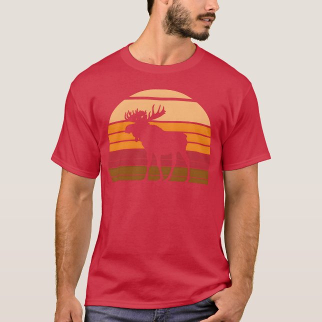 Moose Sunset Animal funny T-Shirt (Front)