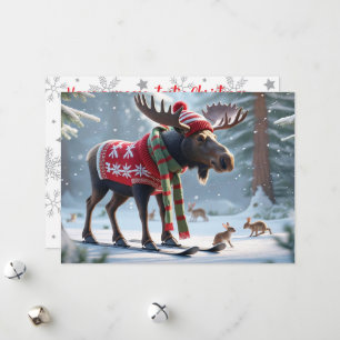 Moose-tastic Christmas Personalised Greeting Card