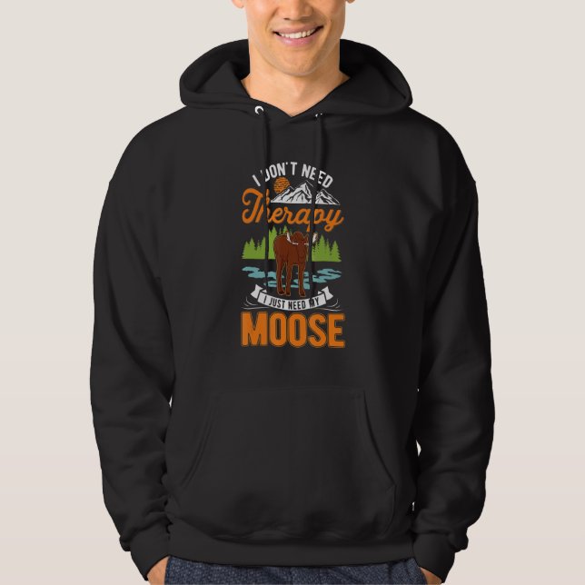Moose Therapy Moose Antler Scandinavia Moose Hoodie (Front)