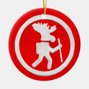 Moose Trail Marker Ceramic Tree Decoration