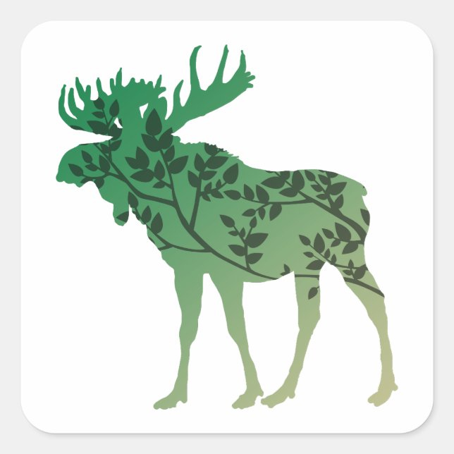 Moose Tree Square Sticker (Front)