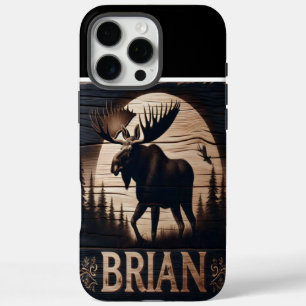 Moose Under Moonlight iPhone 16 Pro Max Case