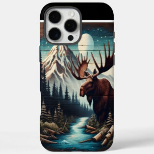 Moose Under Moonlight iPhone 16 Pro Max Case
