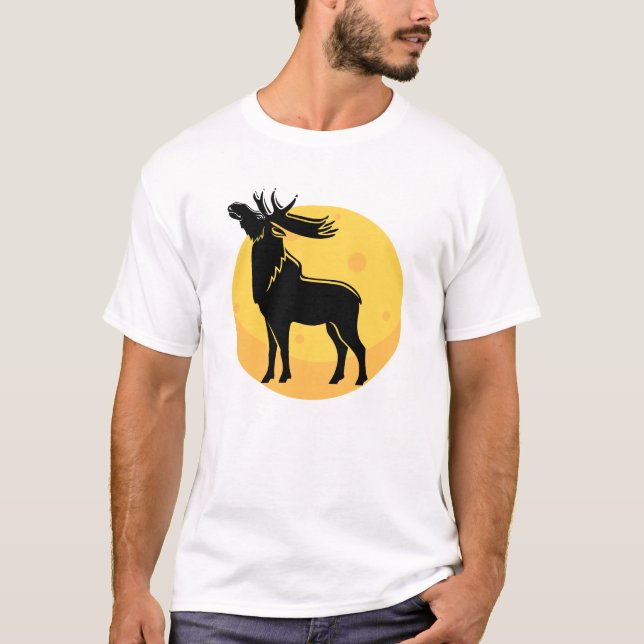 Moose Under the Moon T-Shirt (Front)