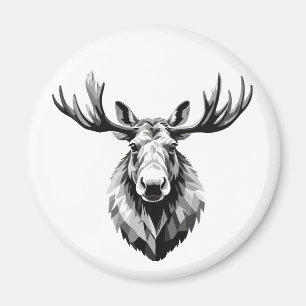 Moose Vector Graphic Art Portrait Animal Spirit Magnet