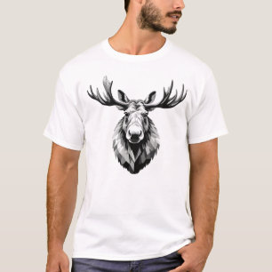 Moose Vector Graphic Art Portrait Animal Spirit T-Shirt