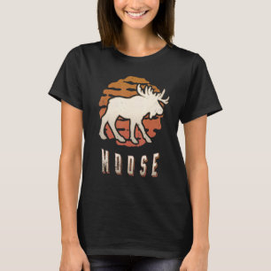 Moose Vintage Retro Classic Animal Sunset T-Shirt