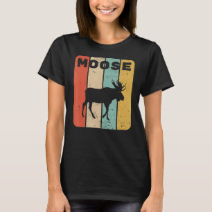 Moose Vintage Sunset Retro Cute Women's Moose 3 T-Shirt