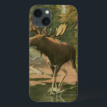 Moose Walking in Water iPhone 13 Case<br><div class="desc">Do you live far away from nature? This beautiful and yet classical image gives an impression of peacefulness and the colors of the moose walking in water are accurate which makes this image very realistic. Get this nature styled art on your favorite products!</div>