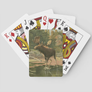 Moose Walking in Water Playing Cards