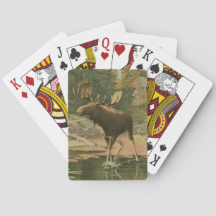 Moose Walking in Water Playing Cards