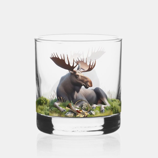 Moose Whiskey Glass (Front)
