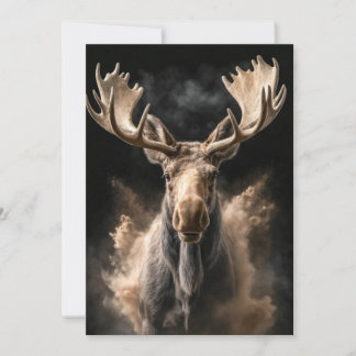 Moose Wild Animal Elegant Dramatic Mist Portrait Announcement