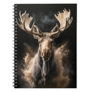Moose Wild Animal Elegant Dramatic Mist Portrait Notebook