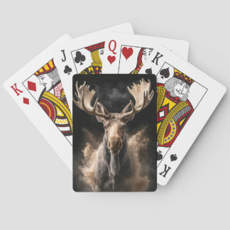 Moose Wild Animal Elegant Dramatic Mist Portrait Playing Cards