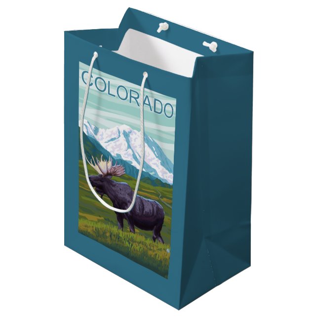 Moose with MountainColorado Medium Gift Bag (Front Angled)