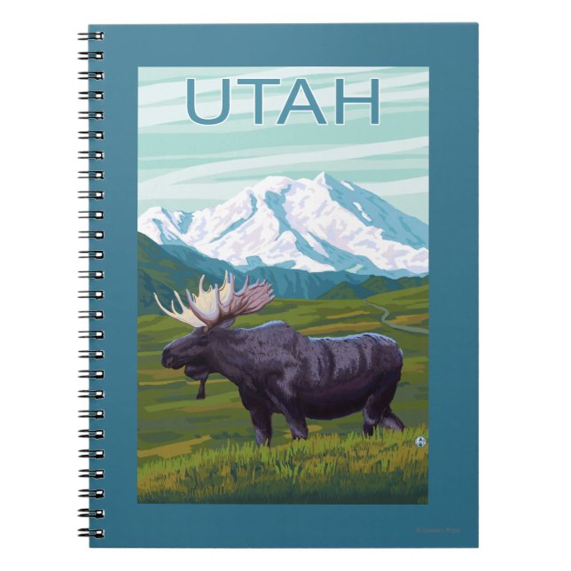 Moose with MountainUtah Notebook (Front)