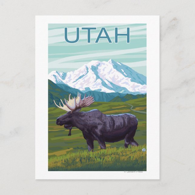 Moose with MountainUtah Postcard (Front)