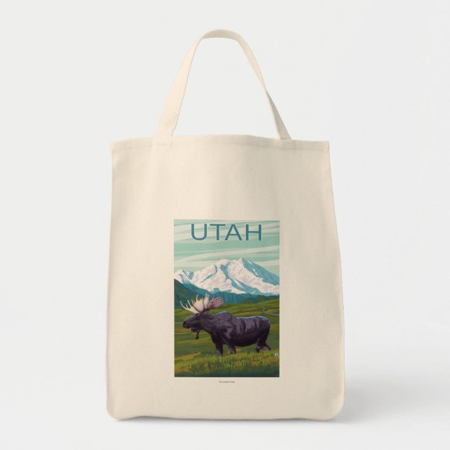Moose with MountainUtah Tote Bag (Front)
