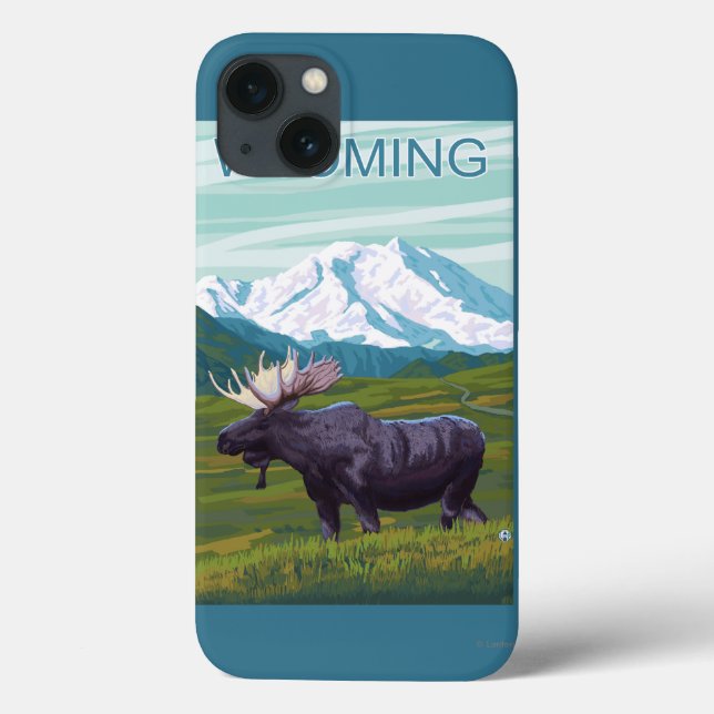 Moose with MountainWyoming Case-Mate iPhone Case (Back)