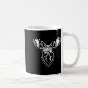 Moose with ski goggles skiing snowboarding winter coffee mug