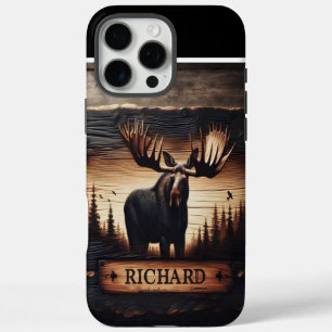 Moose Wood carving Sign iPhone 16 Pro Max Case