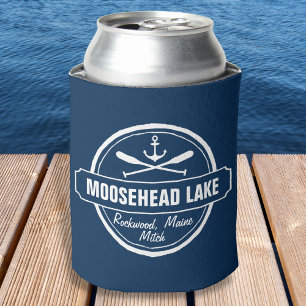 Moosehead Lake Maine anchor custom town and name Can Cooler