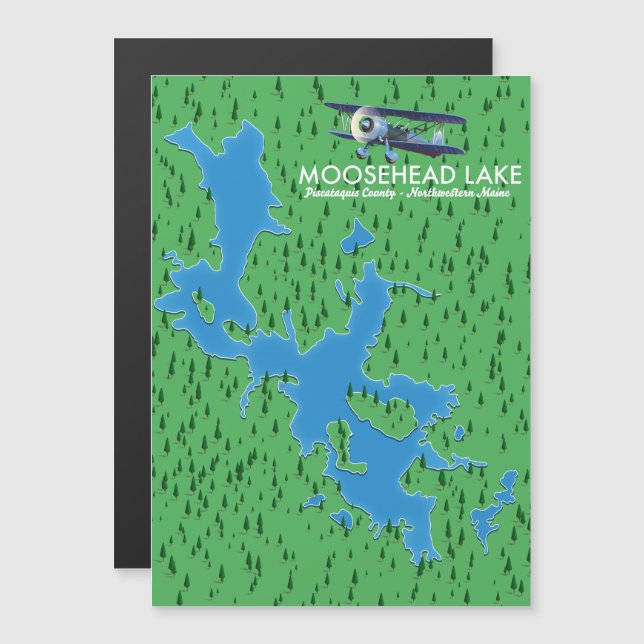 Moosehead Lake,Piscataquis County map (Front/Back)