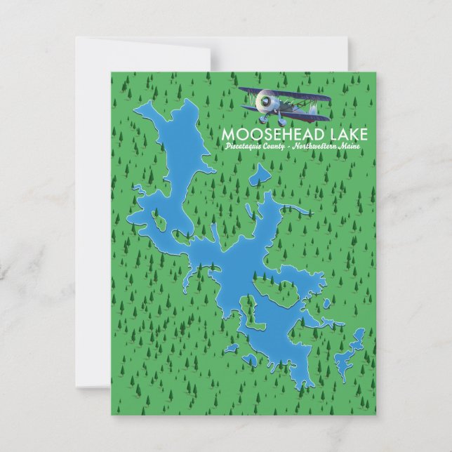 Moosehead Lake,Piscataquis County map (Front)