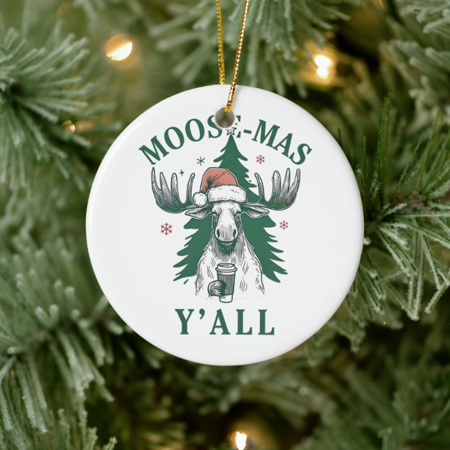 Moosemas Y'all  Ceramic Tree Decoration (Tree)