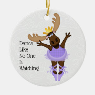 Mooserina the Clumsy Moose I Hope You Dance Ceramic Tree Decoration