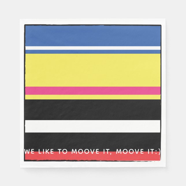 Moosicians Colourfully Funny Birthday Party Napkin (Front)