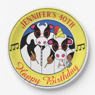 Moosicians Funny Birthday Party Paper Plate