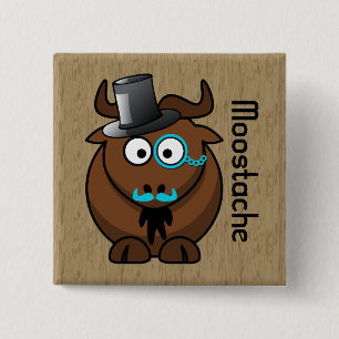 Moostache 15 Cm Square Badge