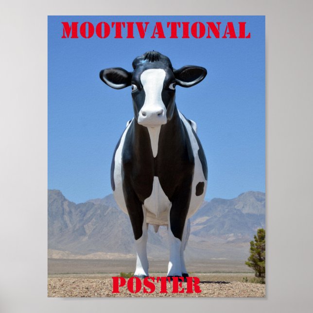MOOtivational Poster Funny Cow Motivational Humour (Front)