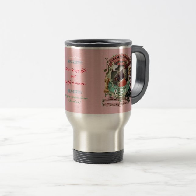 Moozart Moose Funny Animal Composer Mozart Parody Travel Mug (Front Right)