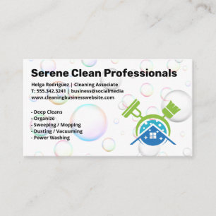 Mop Broom   Home Service   Soap Bubbles Business Card