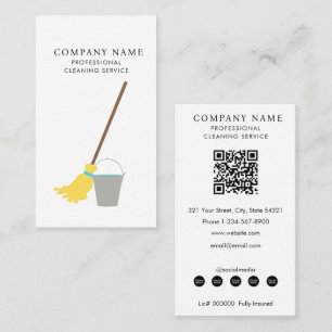 Mop Bucket Professional Cleaning Services Business Card