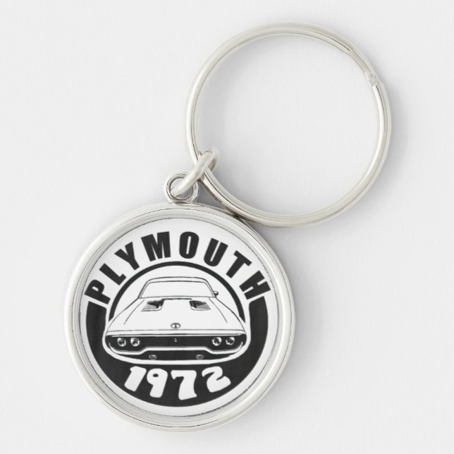 Mopar - 1972 Plymouth Roadrunner White Key Ring (Front)