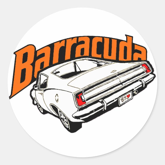 Mopar - Plymouth Barracuda Classic Round Sticker (Front)