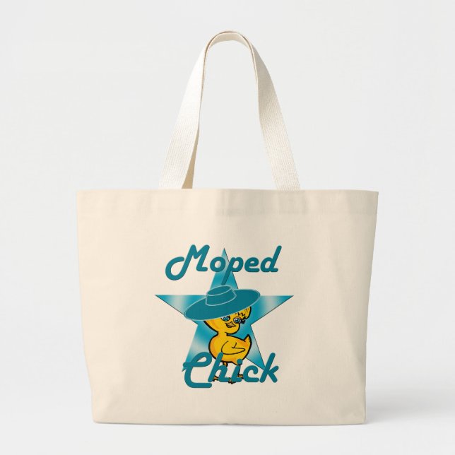 Moped Chick #7 Large Tote Bag (Front)
