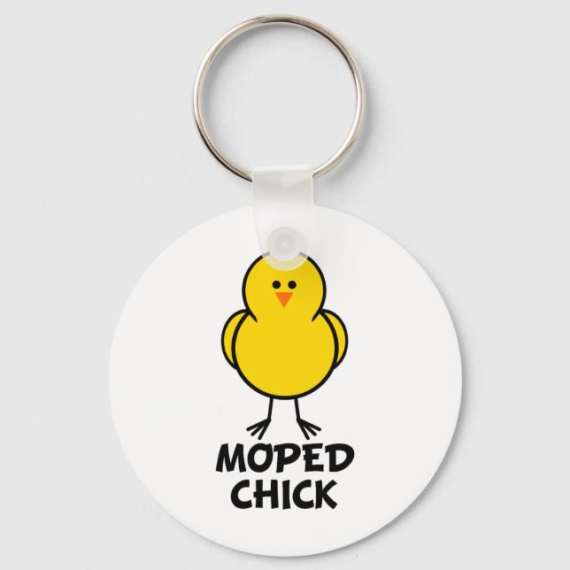 Moped Chick Key Ring (Front)