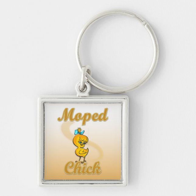 Moped Chick Key Ring (Front)