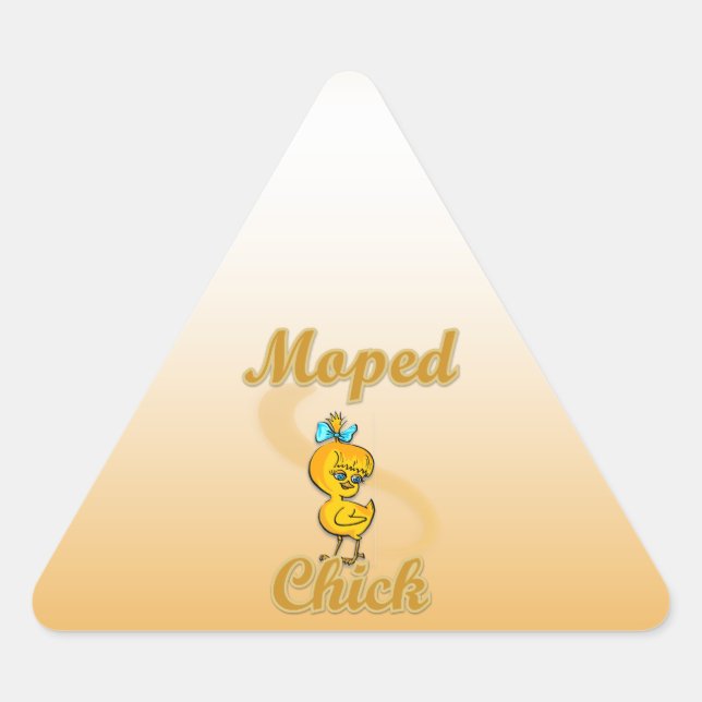 Moped Chick Triangle Sticker (Front)
