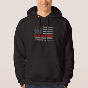 Moped Gang Usa Flag Mokick Rider Old Motorcycle En Hoodie