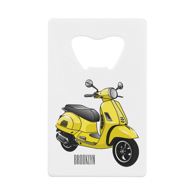 Moped motorcycle cartoon illustration (Front)