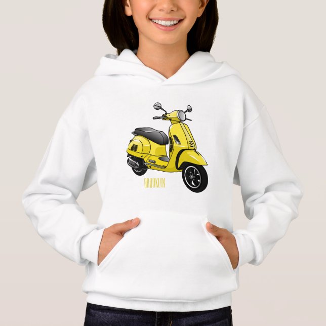 Moped motorcycle cartoon illustration (Front)
