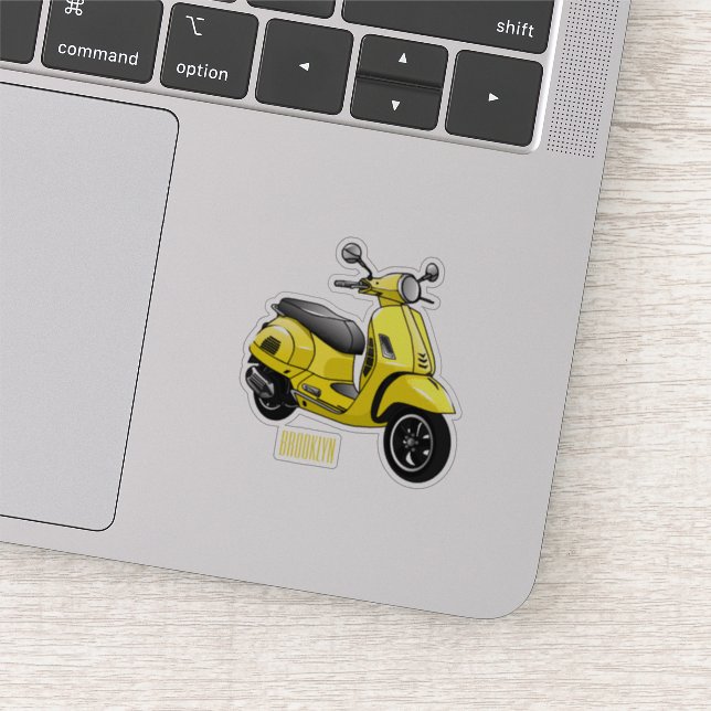 Moped motorcycle cartoon illustration (Detail)