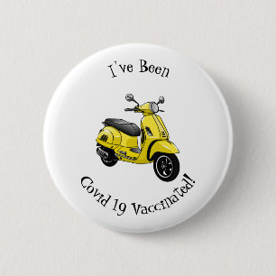 Moped motorcycle cartoon illustration 6 cm round badge